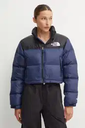 Puhovka Nuptse Short Jacket enska, mornarsko modra barva, NF0A5GGE92A1