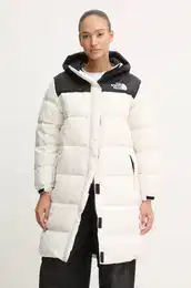 Pernata jakna Nuptse za ene, boja: be, za zimu, NF0A832KROU1