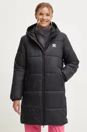 Jakna Long Puffer enska, rna barva, IW5858
