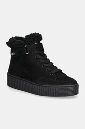 Glenarji iz semia FAUX FUR NUBUCK LOW LACE-UP rna barva, FW0FW08172