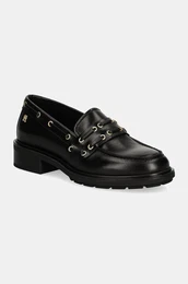 Usnjeni mokasini NAUTICAL EYELETS LEATHER LOAFER enski, rna barva, FW0FW08148