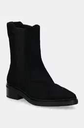 Glenjae od bruene koe HEEL CHELSEA BOOT 30 SUE za ene, boja: crna, ravni potplat, HW0HW02191