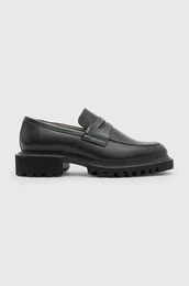 Usnjeni mokasini Lola Loafer enski, rna barva, W102FB