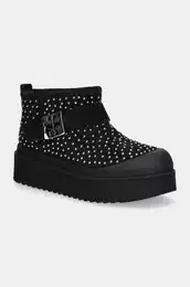 Sneke iz semia Mellow Shearling Stud Platform Boot rna barva, 165420-006