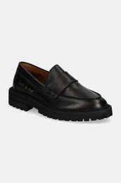 Usnjeni mokasini Chunky Loafer enski, rna barva, 6177