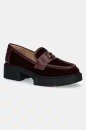 Mokasini Leah Velvet enski, bordo barva, CX029