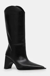 Usnjeni kavbojski kornji Bridge Cowboy Boot enski, rna barva, COPSH16467