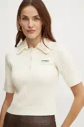 Pulover s primesjo volne enski, be barva, 104363 A27J