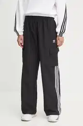 Hlae 3S CARGO PANTS za ene, boja: crna, cargo kroj, visoki struk, JF1292
