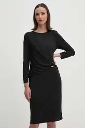 Obleka Lauren Ralph Lauren rna barva, 250898916
