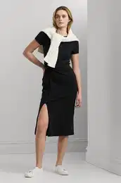 Obleka Lauren Ralph Lauren rna barva, 250933443