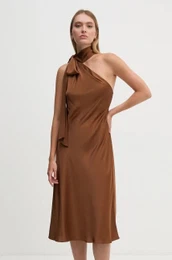 Obleka Lauren Ralph Lauren rjava barva, 253940260