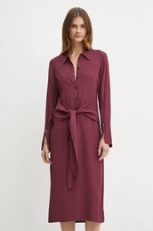 Haljina boja: bordo, midi, ravna, 2A2842 A509