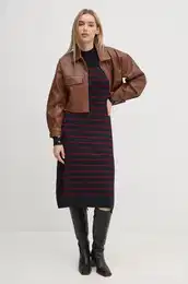 Obleka HARLEM DRESS mornarsko modra barva, PL953587