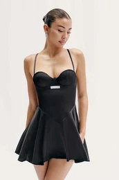 Haljina RENDEZVOUS DRESS boja: crna, mini, iri se prema dolje, GSQ-127-311