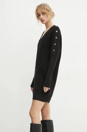 Obleka s primesjo volne RMHIVER rna barva, RMHIVER