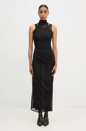 Obleka Mesh Dress rna barva, COPR107557