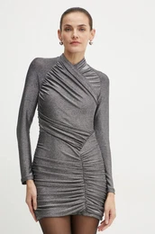 Haljina EVALINA boja: srebrna, mini, uska, 59534DB