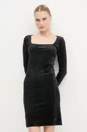Obleka iz velurja rna barva, D25040-D422