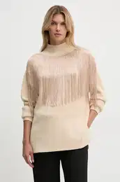 Pulover FreesiaBBCita knit enski, be barva, BBW4145