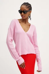 Volnen pulover enski, roza barva, 8K0210 KM36