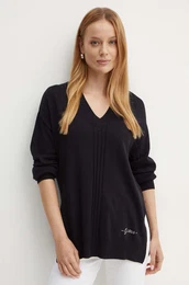 Pulover s primesjo volne MATILDA enski, rna barva, W4YR55 Z3FH0