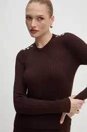 Vuneni pulover za ene, boja: smea, lagani, 104020 A15S