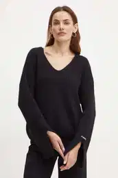 Pulover s primesjo volne enski, rna barva, 104492 A282