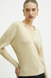 Pulover enski, zlata barva, WF4291 MS64J