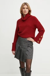 Volnen pulover enski, bordo barva, 58533