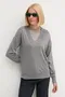 Sivi Puloverji z V-izrezom image