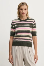 Volnen pulover JEANNE enski, zelena barva, F23300142