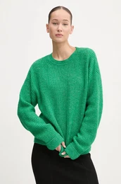 Pulover s primesjo volne enski, zelena barva, W6110579A-B7O
