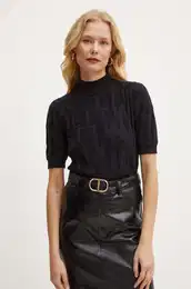 Pulover s primesjo volne enski, rna barva, 242TP3600