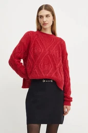 Volnen pulover enski, rdea barva, 242TT3313