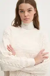 Pulover 70s Trefoil Sweater enski, be barva, JN8318