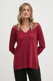 Volnen pulover enski, bordo barva, 11BAM4016