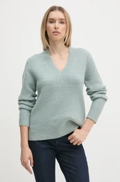 Pulover s primesjo volne enski, turkizna barva, K20K207414