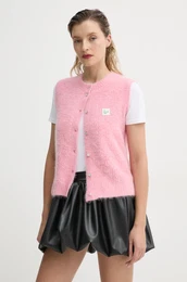 Telovnik s primesjo volne 0 roza barva, EAST19MCH24