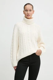 Pulover s primesjo volne enski, be barva, KI150-4460