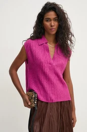 Telovnik s primesjo volne vijolina barva, 5508907