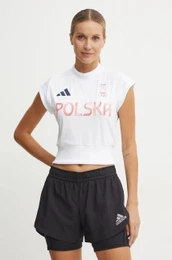 Kratka majica za vadbo Olympic bela barva, JF6670