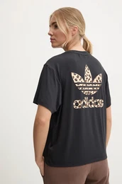 Kratka majica Trefoil Tee Leopard enska, rna barva, IW8475