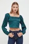 Off-Shoulder Satenaste Bluze za dame image