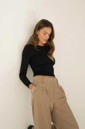 Majica z dolgimi rokavi enski, rna barva