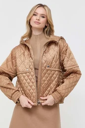 Jakna za ene, boja: be, za prijelazno razdoblje, oversize