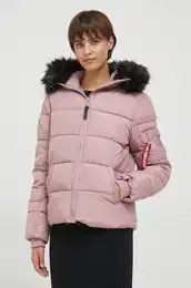 Jakna Hooded Puffer Wmn enska, roza barva