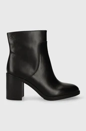 Usnjeni glenarji MID BLOCK HEEL BOOT LTH WN enski, rna barva, YW0YW01259