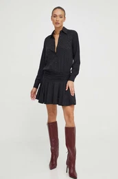 Haljina s dodatkom svile boja: crna, mini, oversize