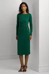 Obleka Lauren Ralph Lauren vijolina barva